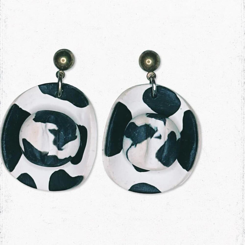 6106gc. Clay Cowgirl Earrings